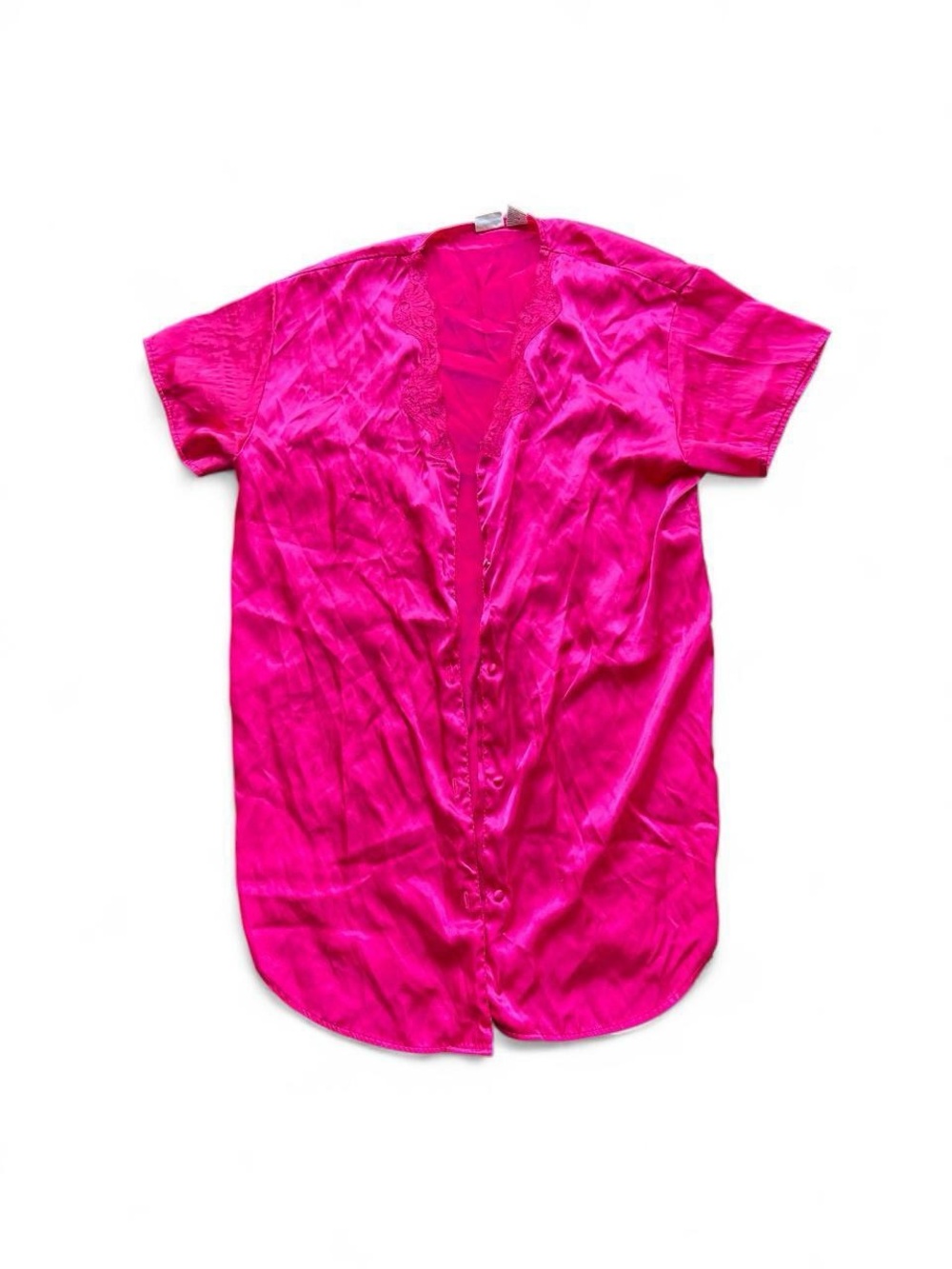 ✨Honors Hot pink button up blouse with a touch of glamour. Size: L✨